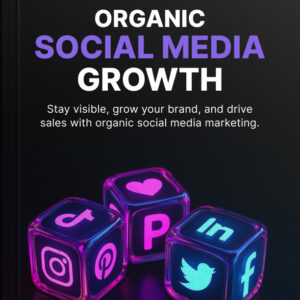 Cover art for the Organic Social Media Growth course, featuring social media app icons on neon dice